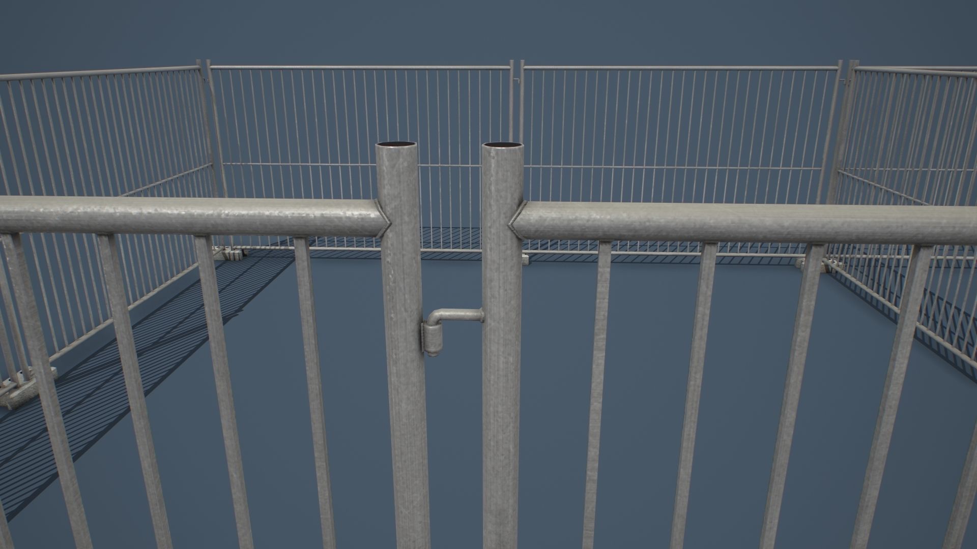 Portable Construction Fence PBR Low-poly 3D model_6