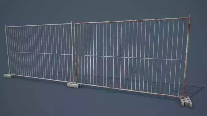Portable Construction Fence PBR Low-poly 3D model