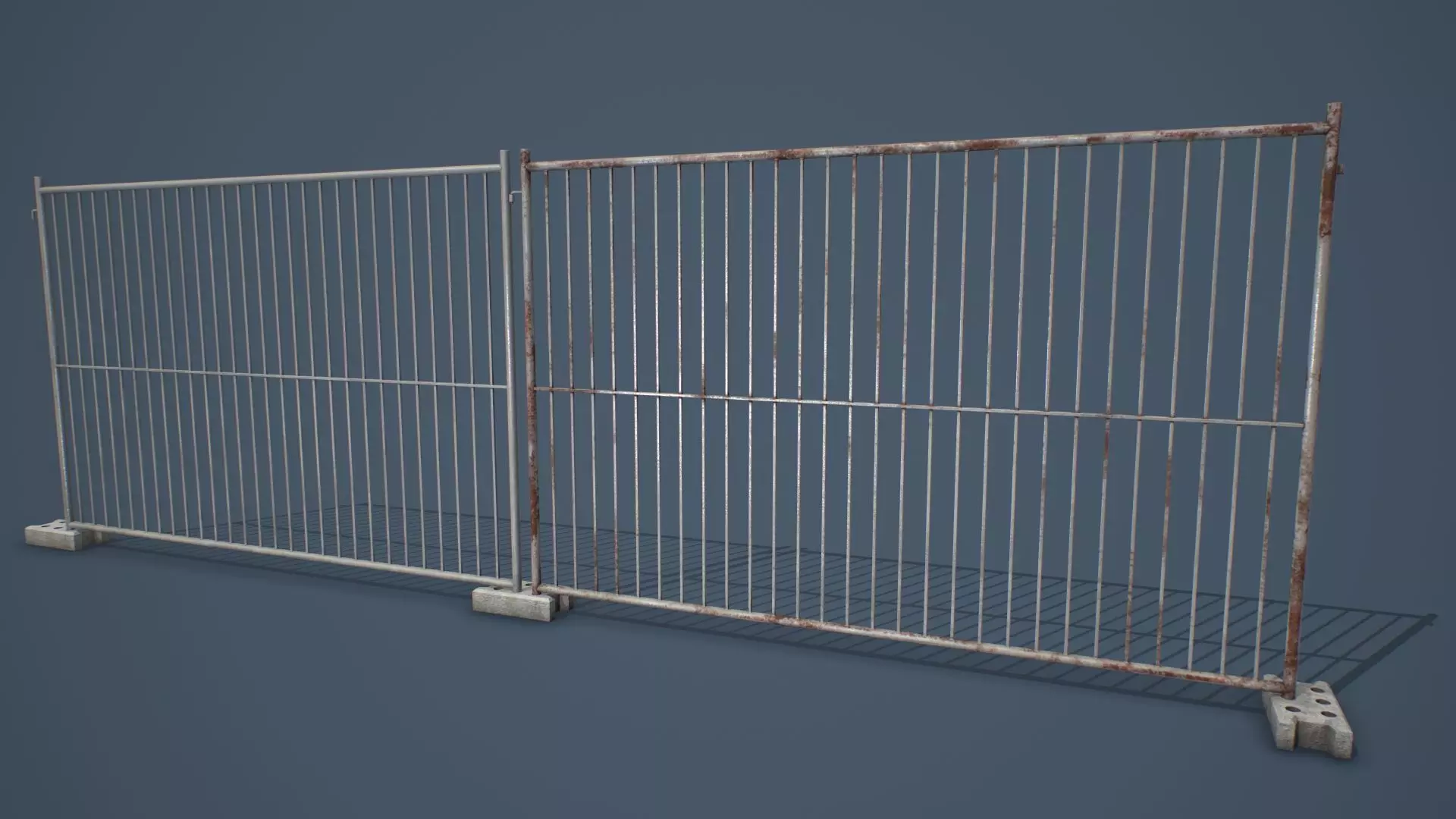 Portable Construction Fence PBR Low-poly 3D model_0