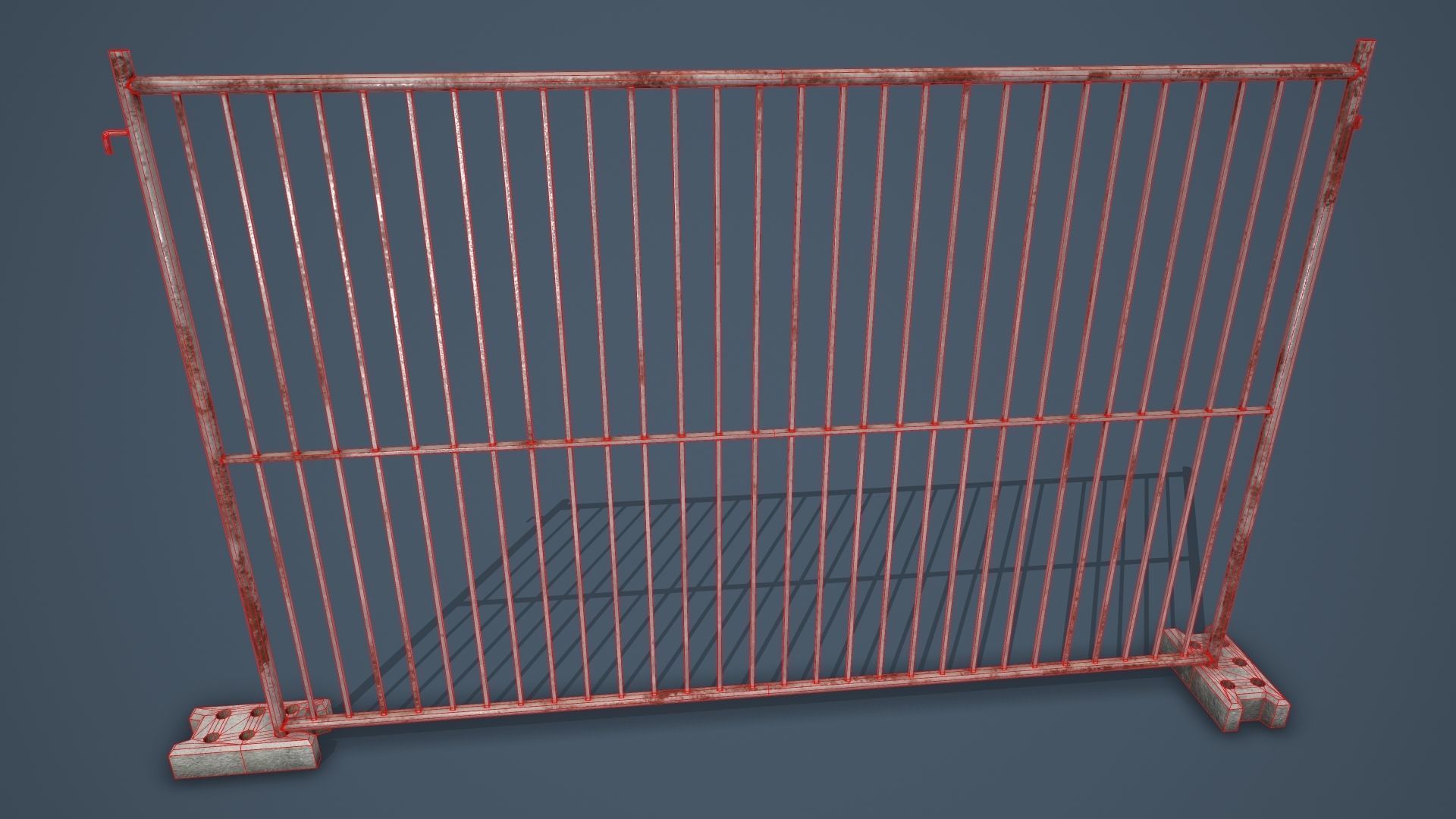 Portable Construction Fence PBR Low-poly 3D model_8