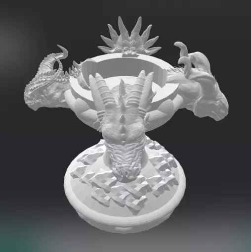 Four Dragon Candlestick 3D print model_0