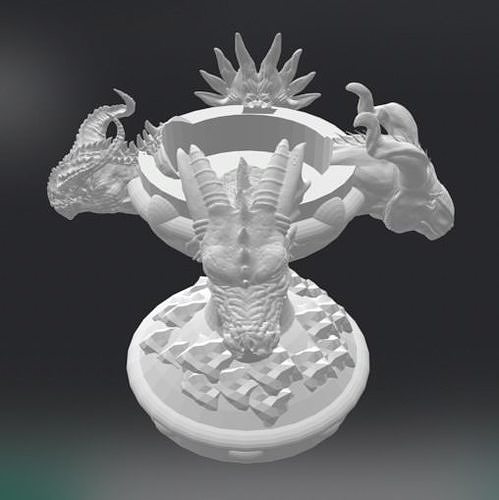 Four Dragon Candlestick 3D print model
