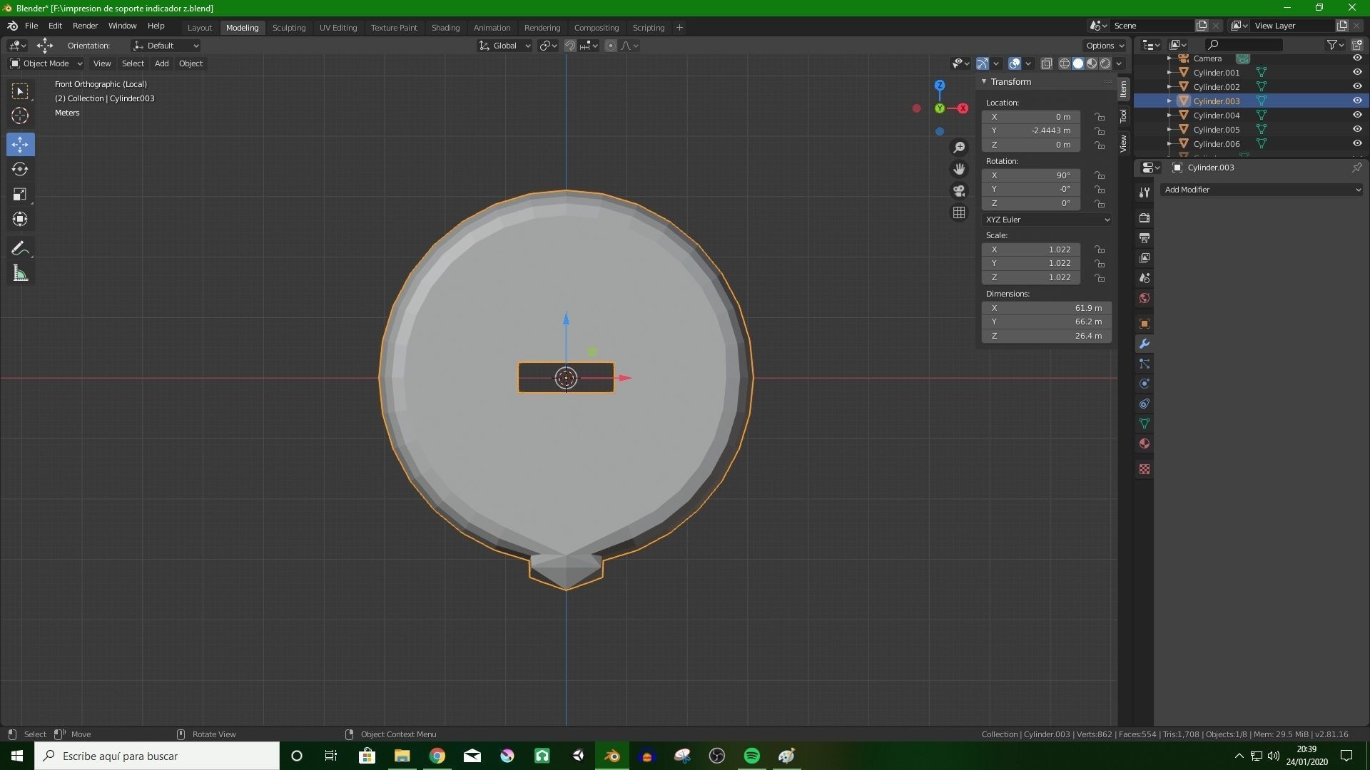 Funda para indicador de z 3D print model_1