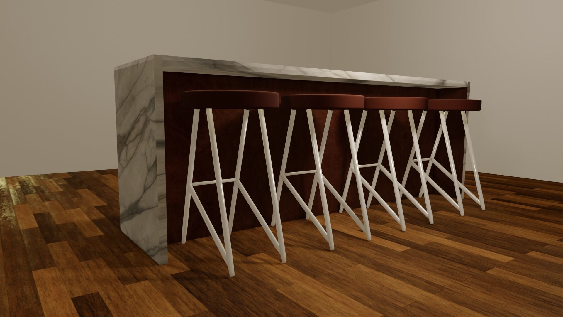 Kitchen table bar  3D model_1