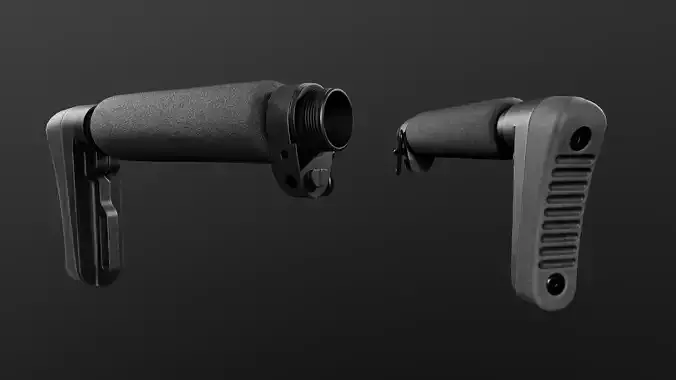 ACE Ultra Lite AR15 Entry Length Stock Low-poly 3D model