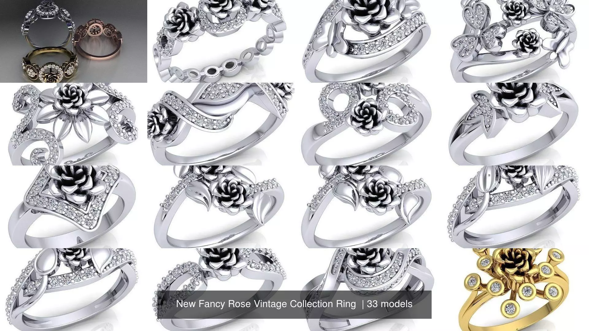 Fancy Rose Vintage Collection Ring _0