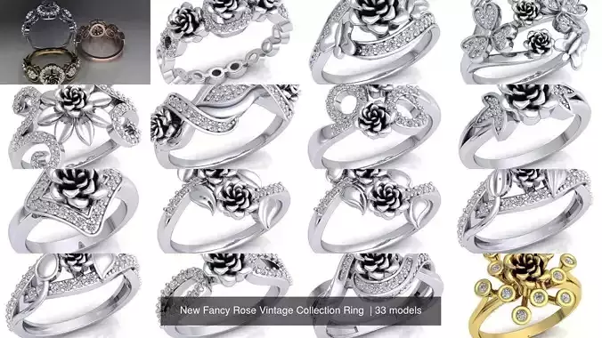 Fancy Rose Vintage Collection Ring 