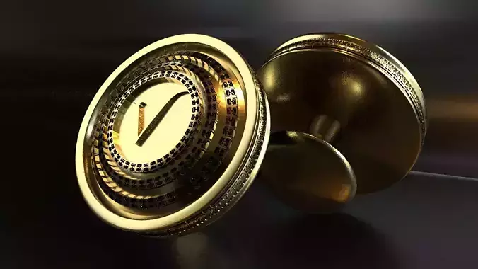 Luxury Cufflink with alphabet V