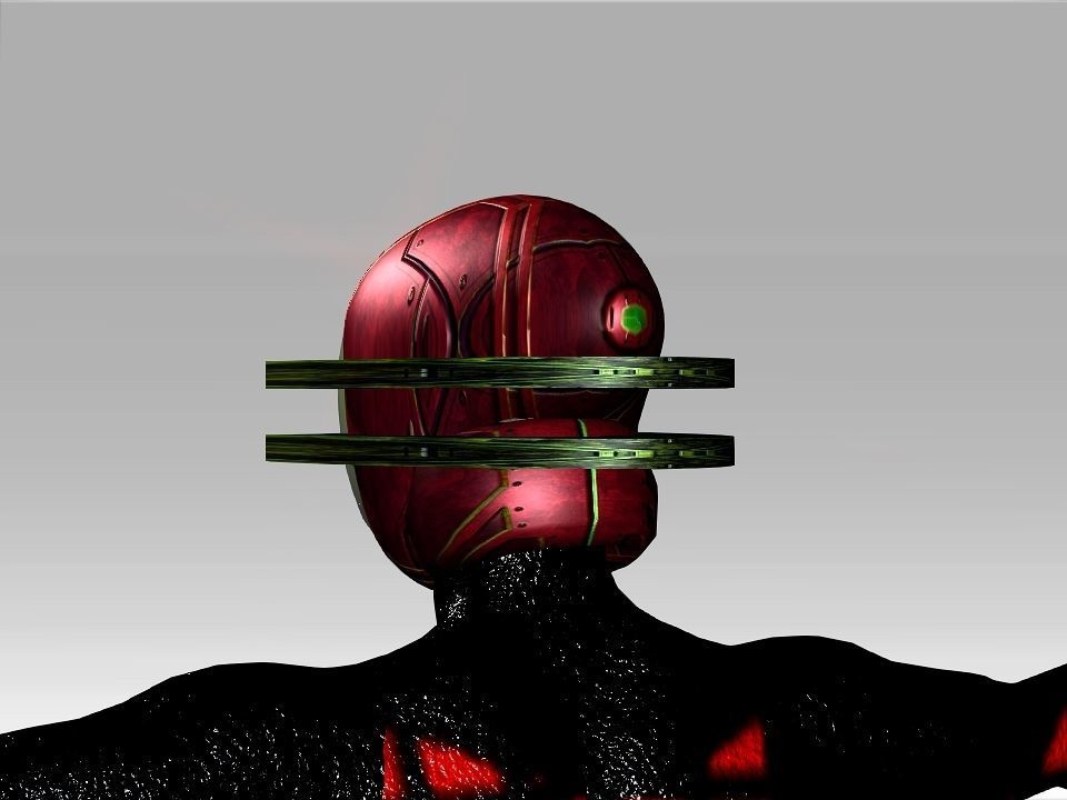 Open Mask Tech Helmet Low-poly 3D model_50