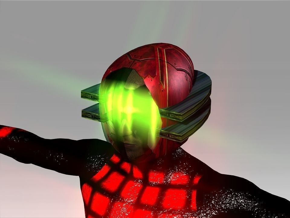 Open Mask Tech Helmet Low-poly 3D model_9