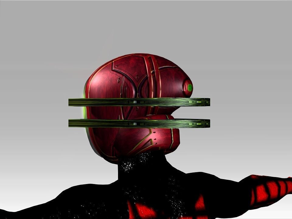 Open Mask Tech Helmet Low-poly 3D model_49