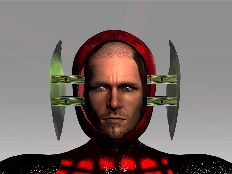 Open Mask Tech Helmet Low-poly 3D model_22