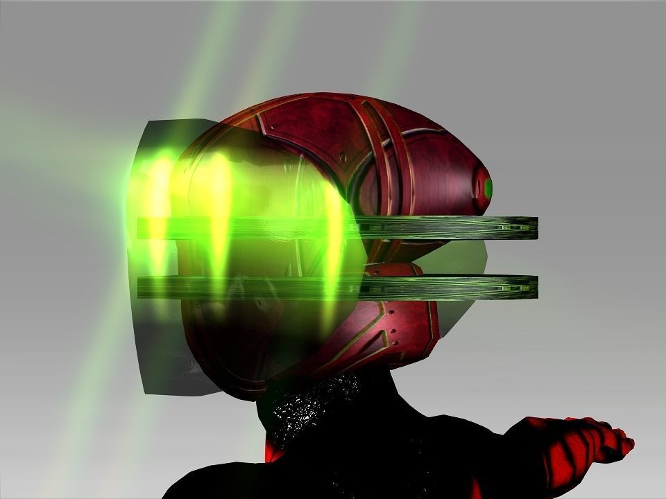 Open Mask Tech Helmet Low-poly 3D model_28