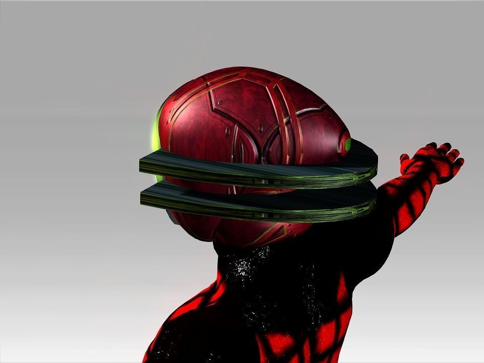 Open Mask Tech Helmet Low-poly 3D model_13