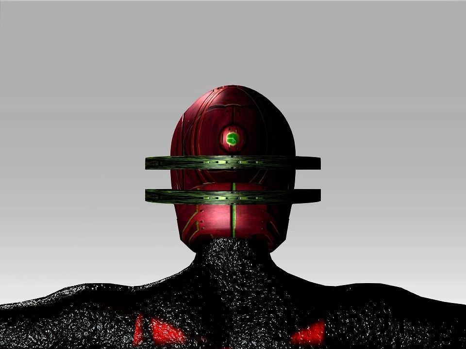 Open Mask Tech Helmet Low-poly 3D model_2