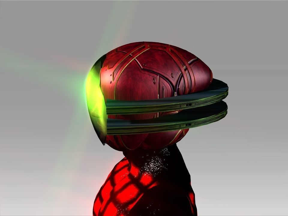 Open Mask Tech Helmet Low-poly 3D model_11