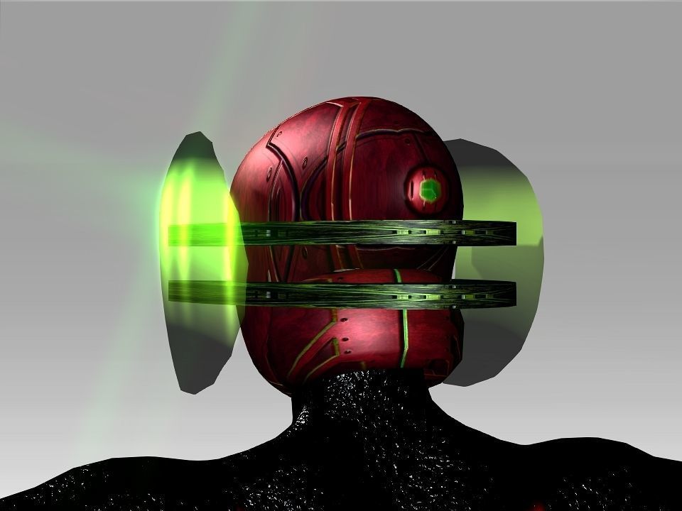 Open Mask Tech Helmet Low-poly 3D model_30