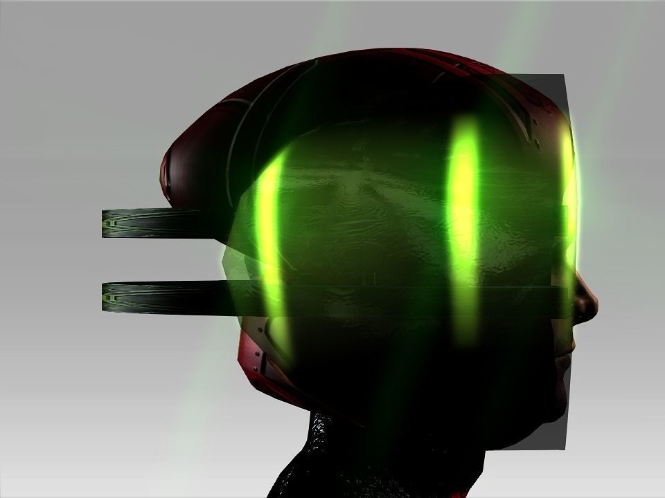 Open Mask Tech Helmet Low-poly 3D model_36