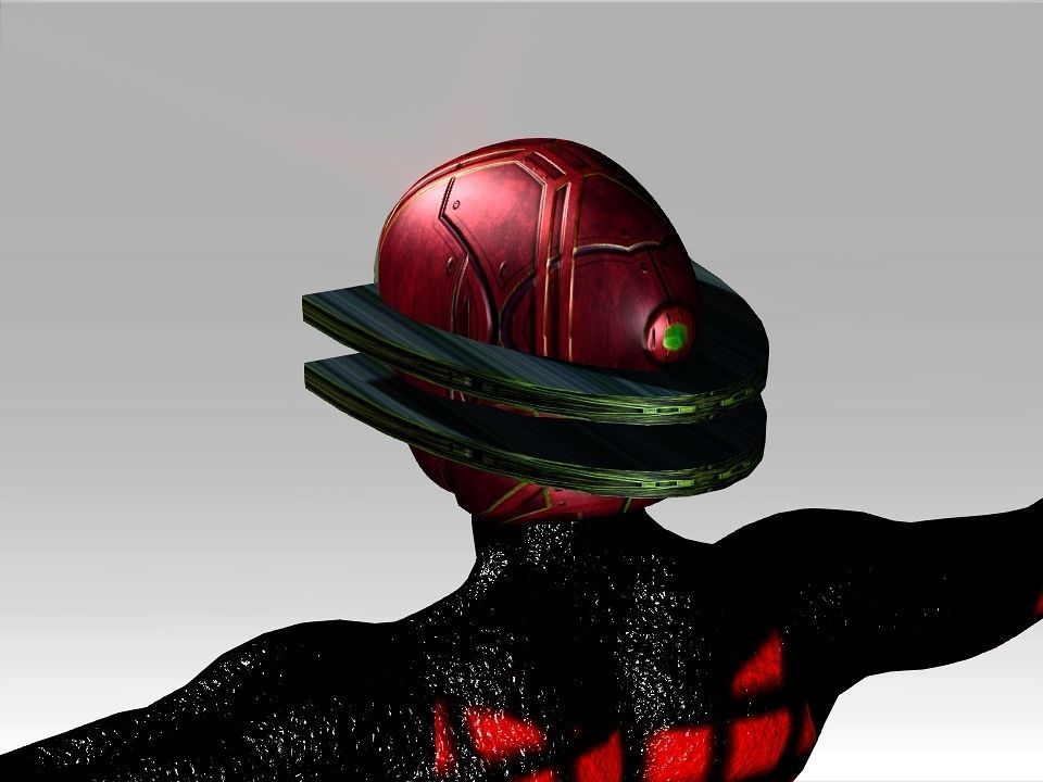 Open Mask Tech Helmet Low-poly 3D model_14