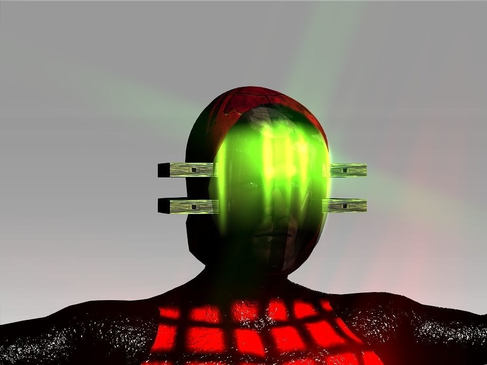 Open Mask Tech Helmet Low-poly 3D model_8