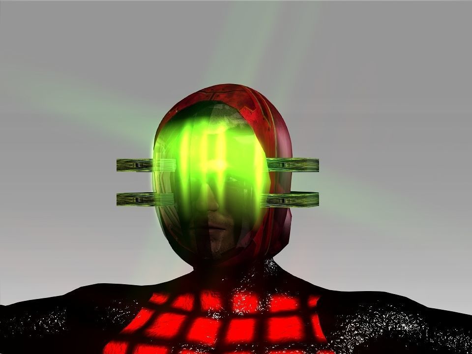 Open Mask Tech Helmet Low-poly 3D model_23