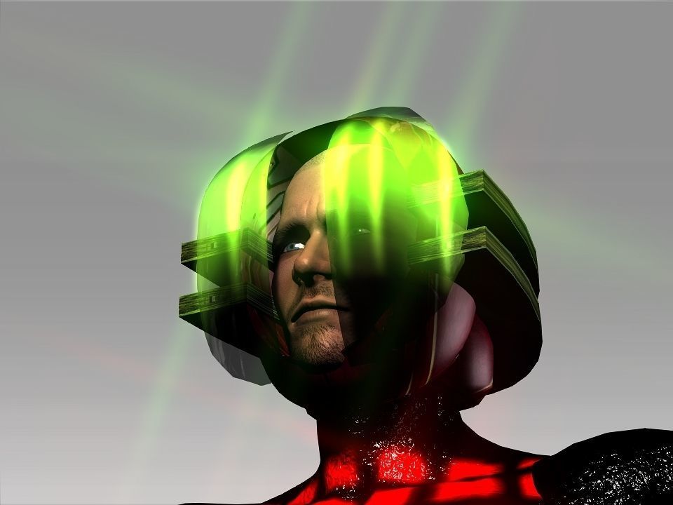 Open Mask Tech Helmet Low-poly 3D model_43