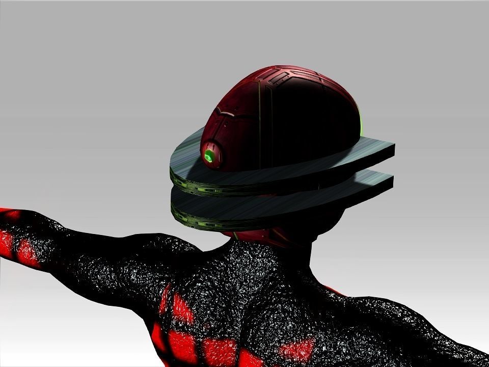 Open Mask Tech Helmet Low-poly 3D model_16