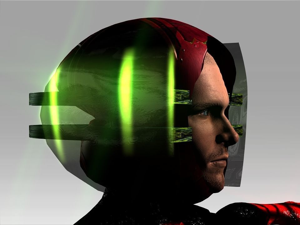 Open Mask Tech Helmet Low-poly 3D model_37