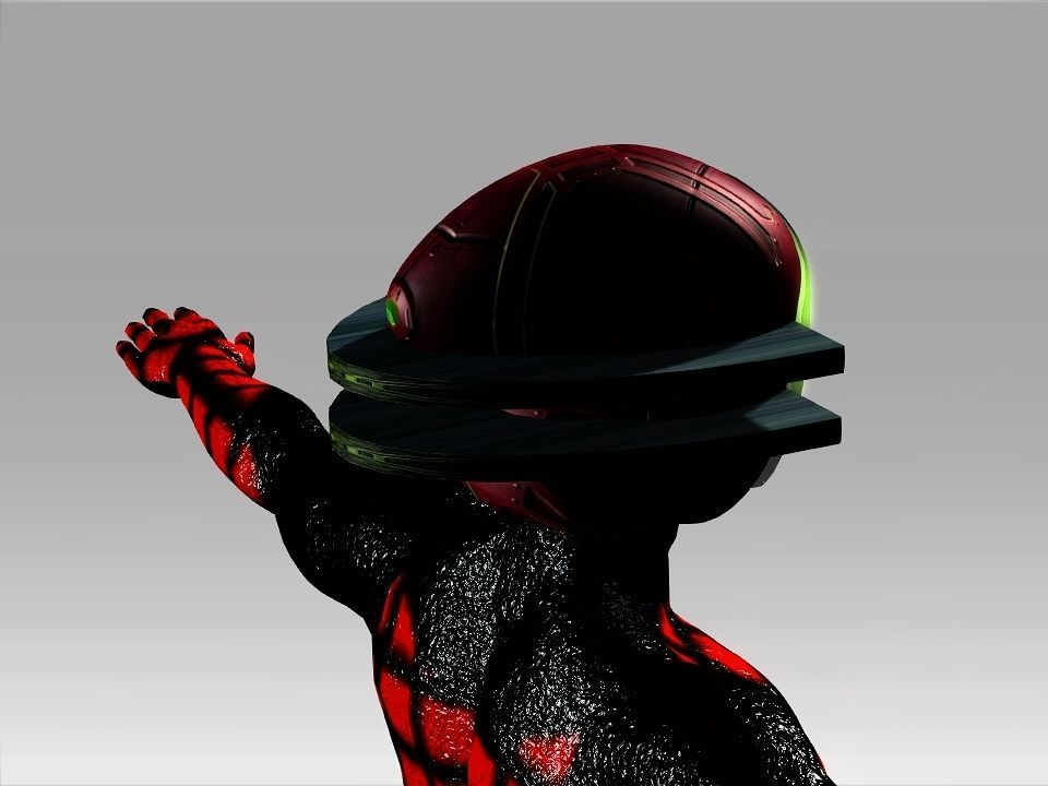 Open Mask Tech Helmet Low-poly 3D model_17