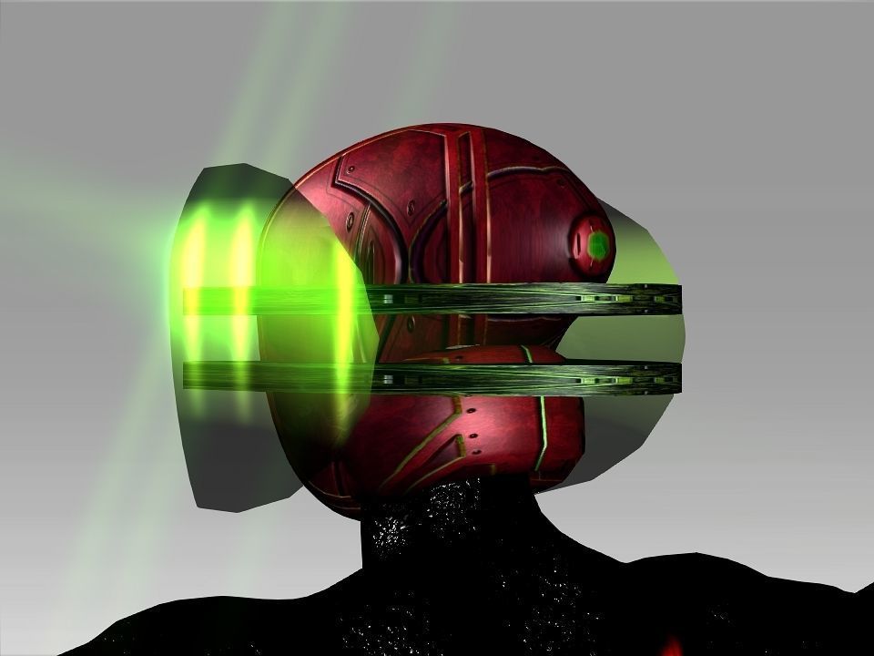 Open Mask Tech Helmet Low-poly 3D model_29