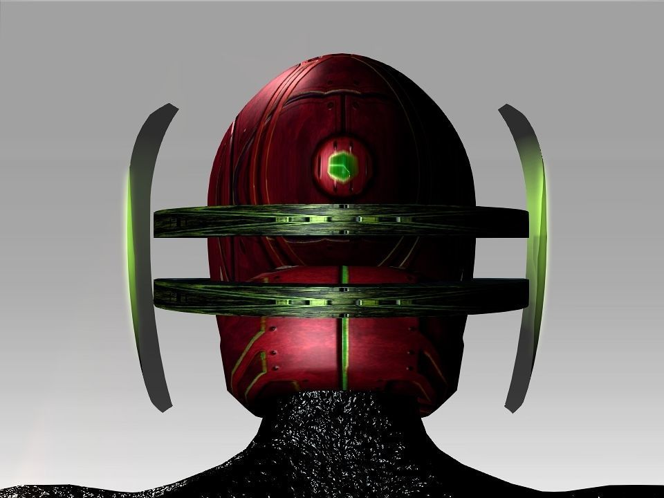 Open Mask Tech Helmet Low-poly 3D model_31
