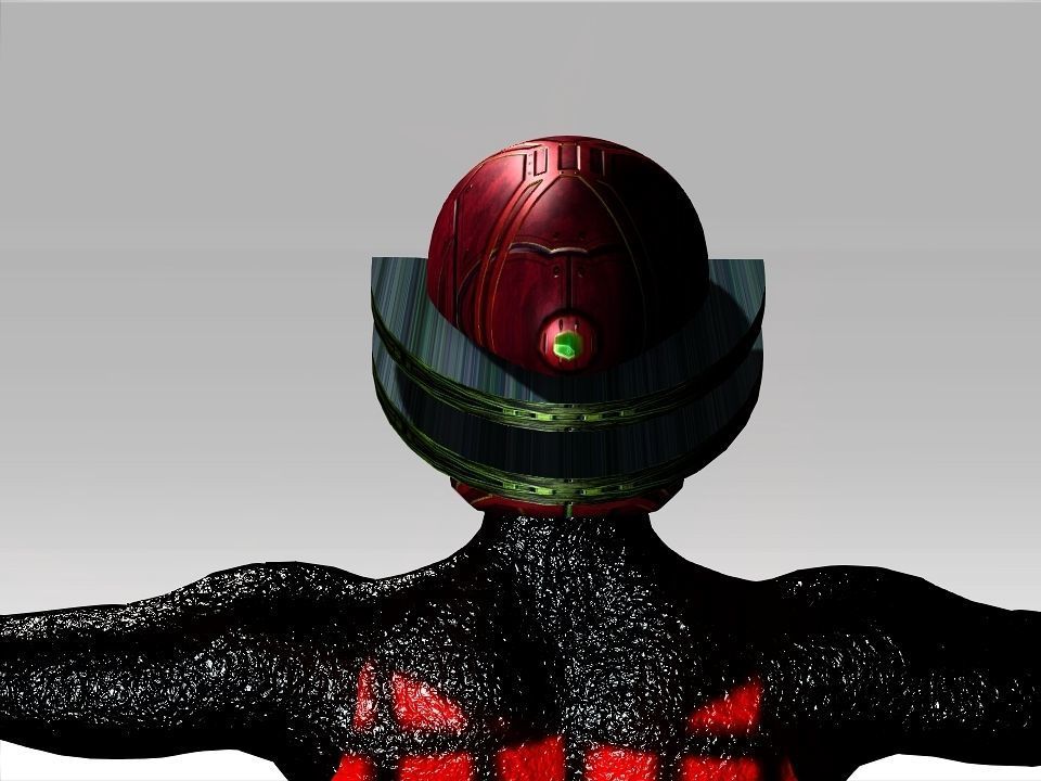 Open Mask Tech Helmet Low-poly 3D model_15