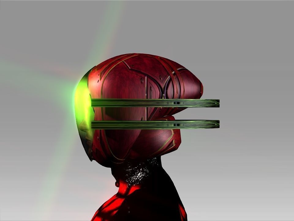 Open Mask Tech Helmet Low-poly 3D model_47