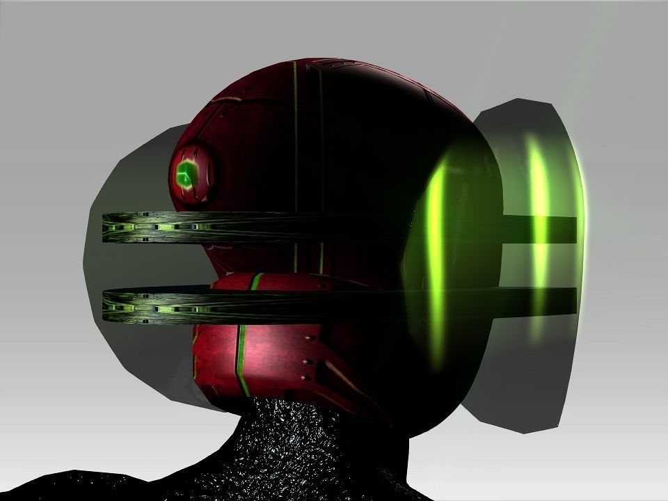 Open Mask Tech Helmet Low-poly 3D model_33