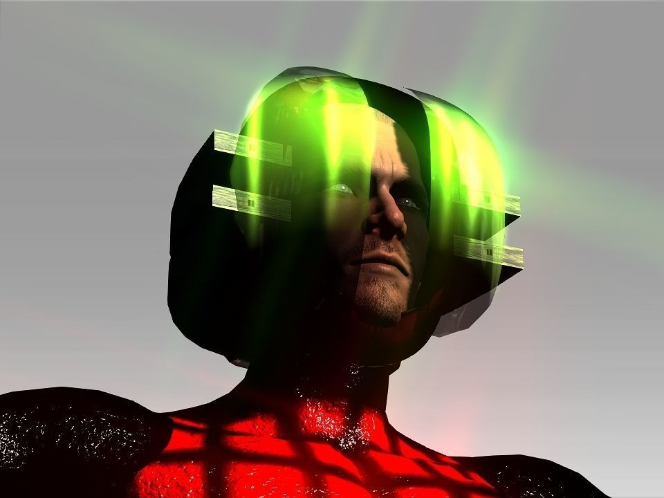 Open Mask Tech Helmet Low-poly 3D model_44