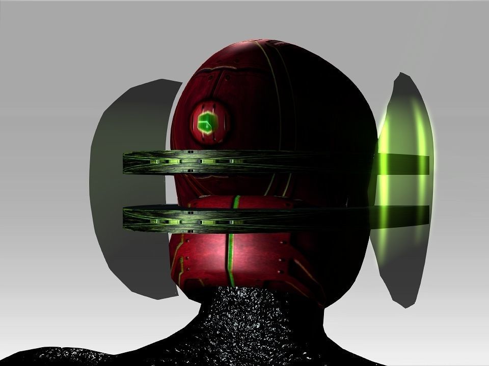 Open Mask Tech Helmet Low-poly 3D model_32