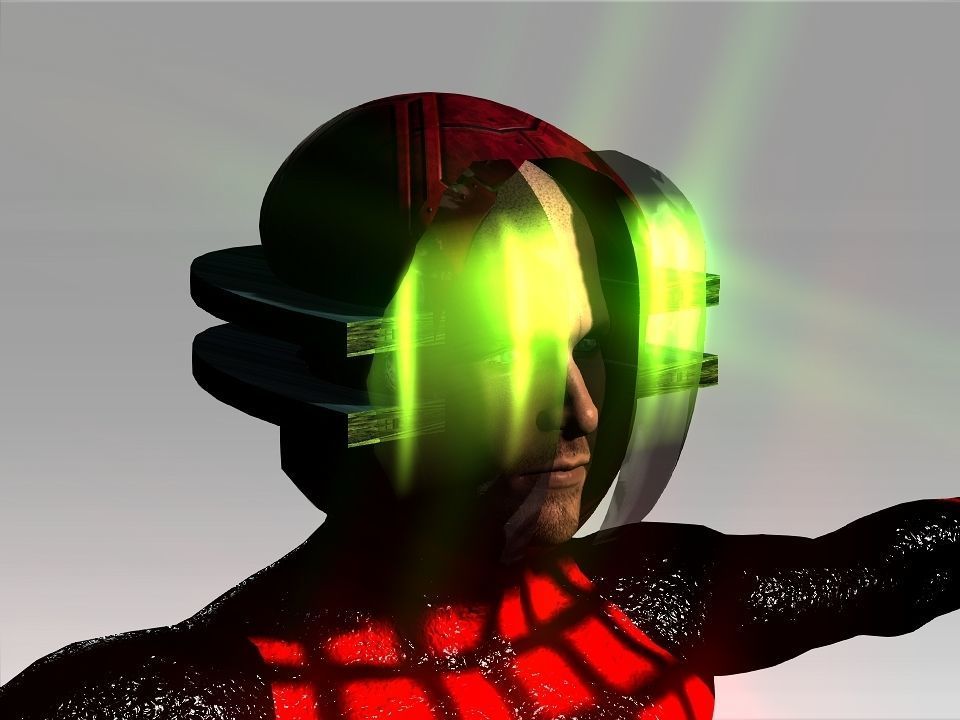 Open Mask Tech Helmet Low-poly 3D model_42