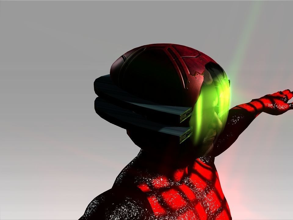 Open Mask Tech Helmet Low-poly 3D model_19