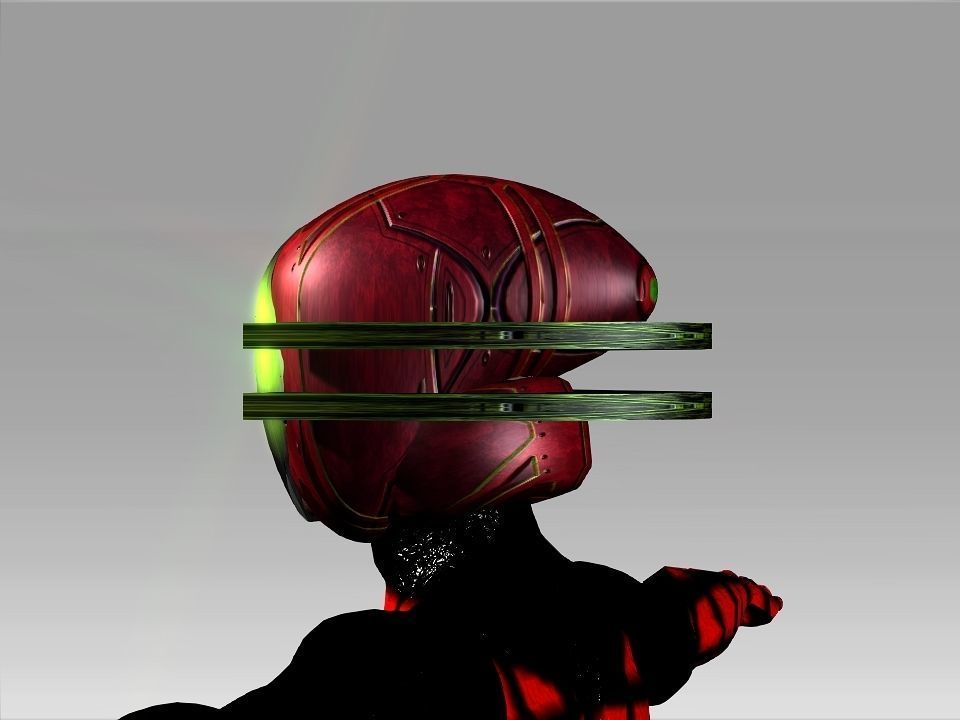 Open Mask Tech Helmet Low-poly 3D model_48