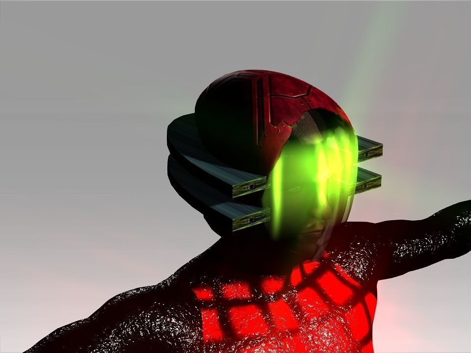 Open Mask Tech Helmet Low-poly 3D model_20