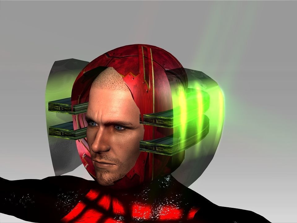 Open Mask Tech Helmet Low-poly 3D model_21