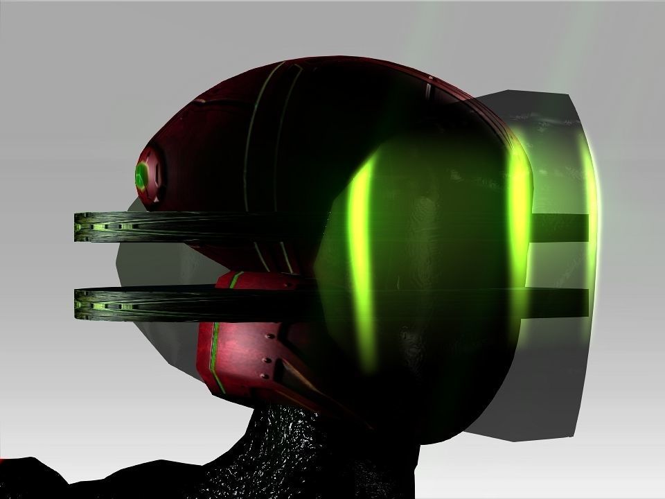 Open Mask Tech Helmet Low-poly 3D model_35