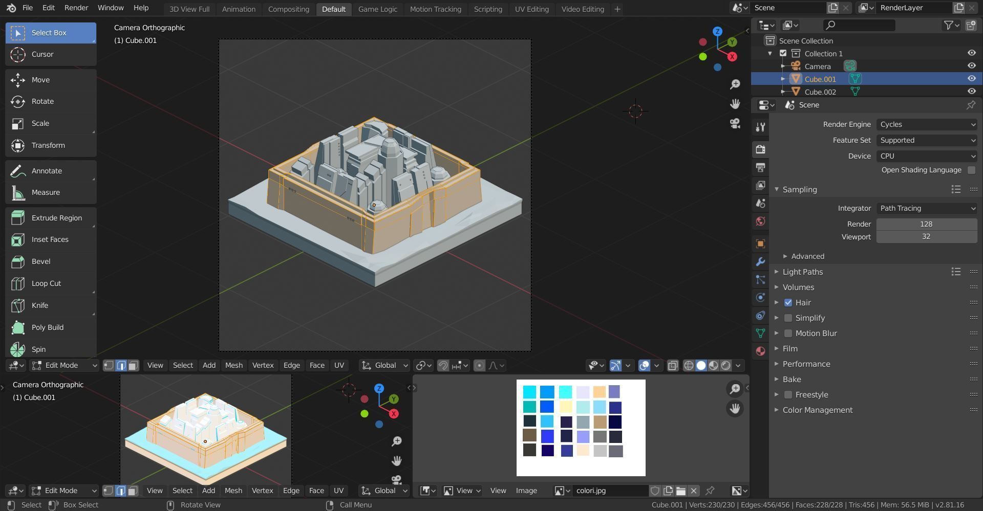Sci-fi isometric city SET Low-poly 3D model_3