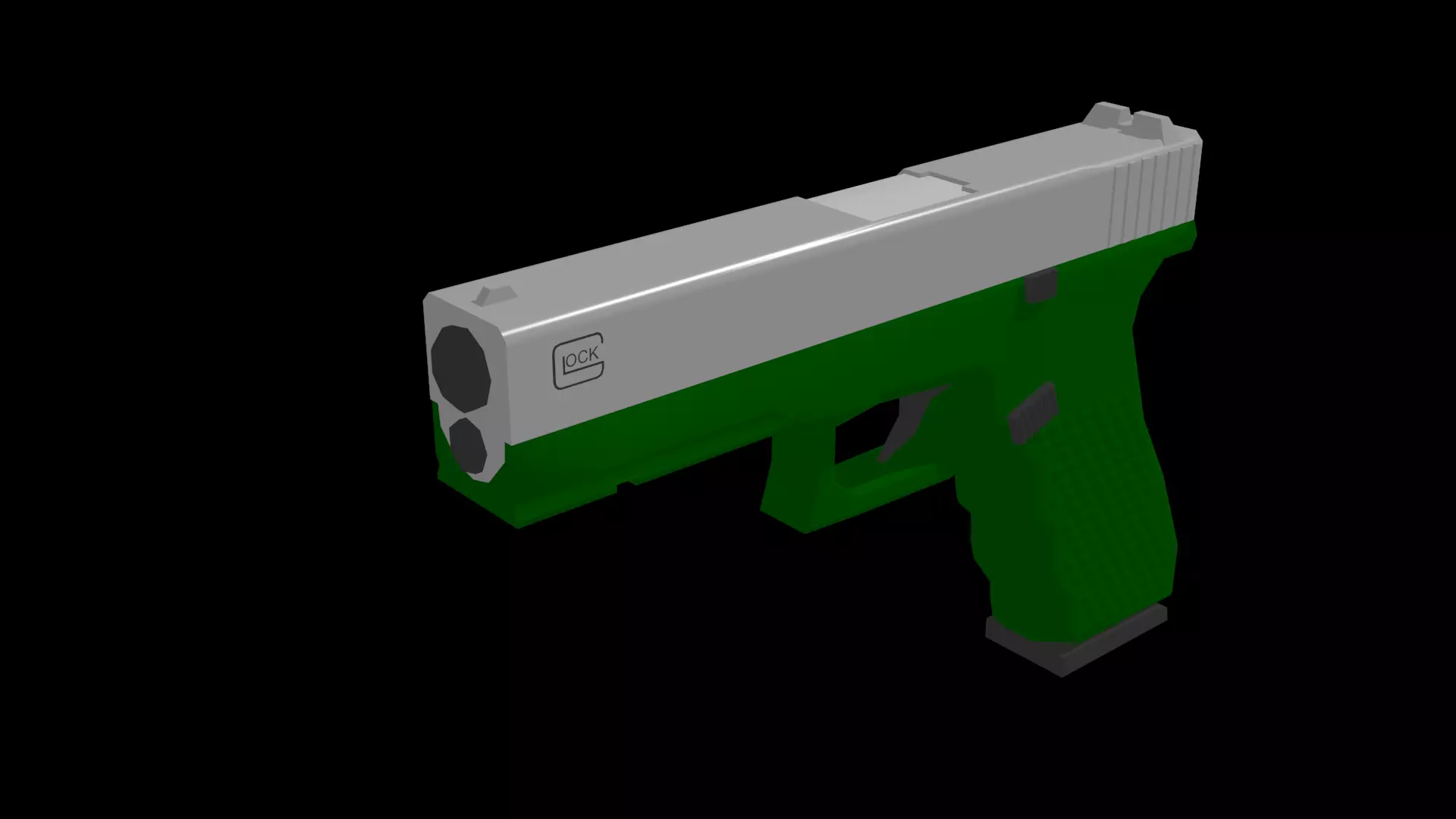 Glock LOWPOLY gun Low-poly 3D model_0
