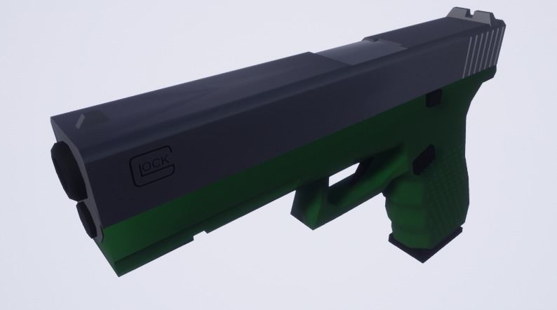Glock LOWPOLY gun Low-poly 3D model_2