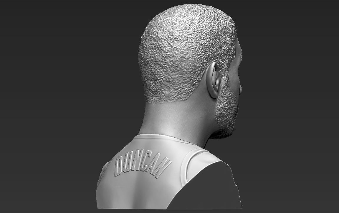 Tim Duncan bust 3D printing ready stl obj formats 3D print model_6