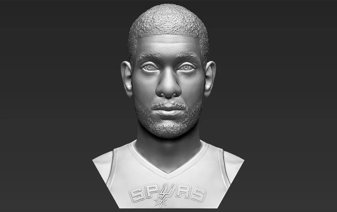 Tim Duncan bust 3D printing ready stl obj formats 3D print model_0