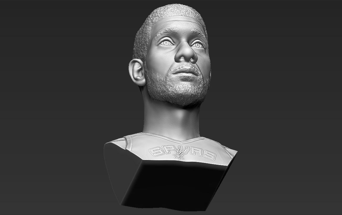 Tim Duncan bust 3D printing ready stl obj formats 3D print model_16