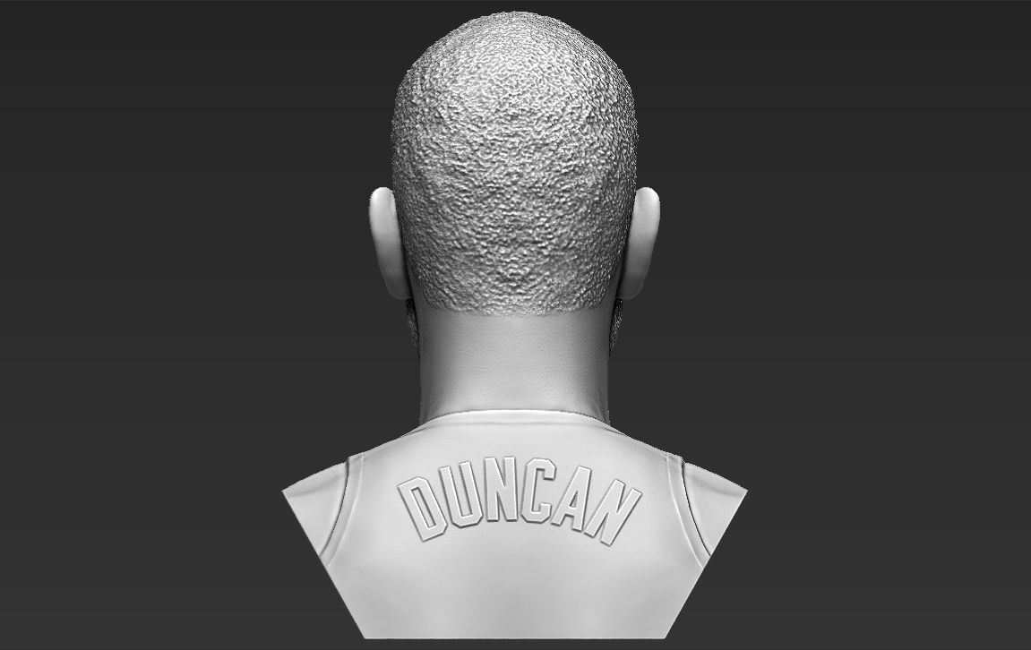 Tim Duncan bust 3D printing ready stl obj formats 3D print model_5