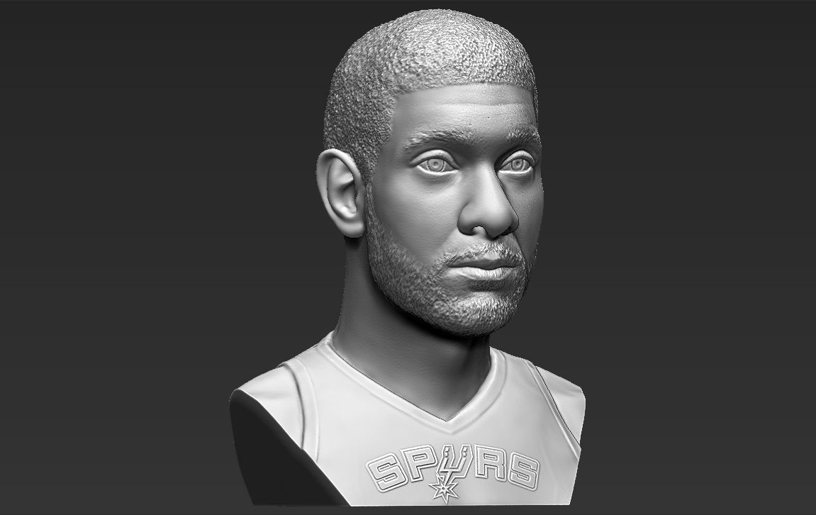 Tim Duncan bust 3D printing ready stl obj formats 3D print model_9